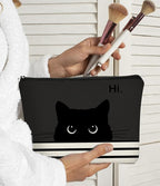 Cat Makeup Bag,Cat Gifts，Black Cat Purse,Gifts For Cat Lovers,Small Cute Makeup Bag Cosmetic Bag For Women Teen Girls,Birthday Gift,Cat Owners Gifts,Cat Lady Gifts For Women(Black)