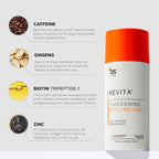 DS Labs Revita Hair Styling Gel for All Hair Types - Medium Hold, Volumizing & Thicker Looking Finish, With Ginseng, Zinc & Caffeine, Water Based, No Flakes or Residue, 3.4 Fl Oz