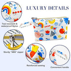 Gloppie Small Makeup Bag Cosmetic Bag for Purse Cute Makeup Pouch White