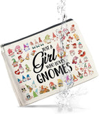 Gnome Lover Makeup Bag - Gifts for Women, Girl, Daughter, Sister, Bestie - Just a Girl Who Loves Gnomes Zipper Makeup Pouch