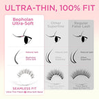 BEPHOLAN False Eyelashes With Tweezers- Ultra-thin False Lashes10 Pairs Eyelashes Pack Natural look Lash Strips Lightweight Lashes with Soft Clear Band(CCS122)