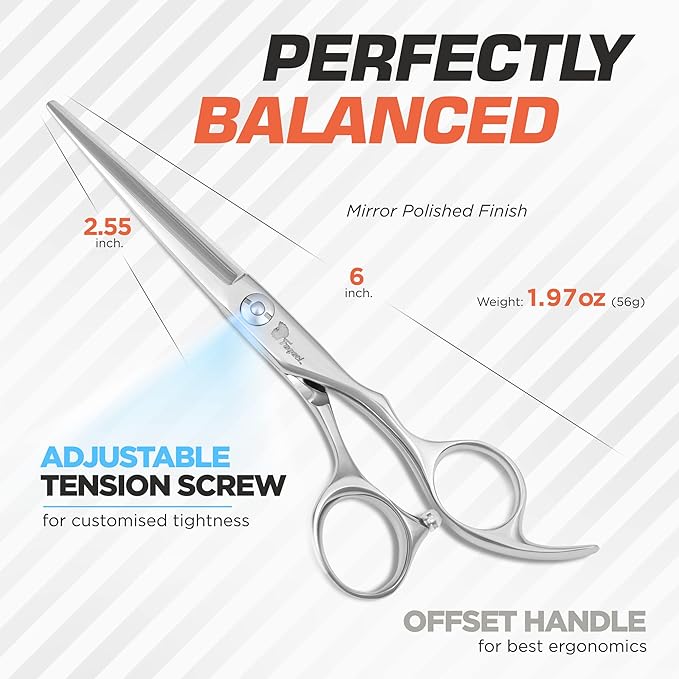 Fagaci Professional Hair Scissors Extremely Sharp Blades, Fine Cutting Blades, Hair Cutting Scissors Professional, Hair Shears, Barber Scissors Set for Men and Women, Haircut Scissors Hair Kit