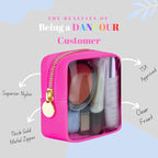 DANCOUR Clear Mini Makeup Bag for Purse Small Cosmetic Pouch Travel Case Transparent Toiletry Organizer Portable Clear Pouch Hot Pink