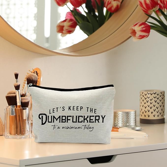 Funny Makeup Bag - Bad Assed & Cool Gifts for Coworkers & Women - Sarcastic & Gag Gifts - Humor Cosmetic Toiletry Bag