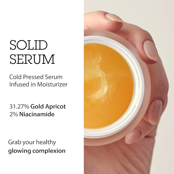 BLITHE Pressed Serum Glass Skin Korean Skincare 31.27% Apricot Extract & Niacinamide for Natural Glow, Hybride Serum & Moisturizer 0.91 fl oz