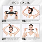Chin Strap for Sleeping,Double Chin Reducer,Adjustable Chin Strap,Jaw Strap,Jawline Shaper,V Line Lifting Mask,Black,M