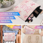Bible Makeup Bag for Women, Christian Gifts for Women, Prayer Bible Supplies, Cute Aesthetic Coquette Pink Bow Cosmetic Bag Pouch