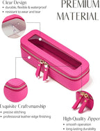Popvibe Clear Makeup Bag Travel Cosmetic Case Transparent Toiletry Bag with Zipper, Portable Make Up Organizer Traveling Compact Car Bag for Essentials