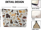 Sufamb Cute Dogs Doodle Art Makeup Bag, Funny Puppy Dog Pattern Cosmetic Pouch for Women Girls, Christmas Birthday Gifts for Dog Lovers Women Girls