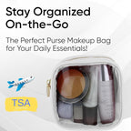 Clear Mini Makeup Bag - Small Cosmetic Pouch for Purse - Travel Case (White)