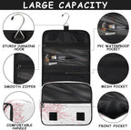 Travel Toiletry Bag for Women & Men Japanese Pink Flower Hanging Cosmetic Organizer Portable Waterproof Makeup Case Make Up Bag with Compartments Travel Essentials for Bathroom Shower