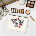Crime Scene Makeup Bag, Large Capacity Travel Makeup Case Cosmetic Bags for Women, Portable Pouch Purse Travel Essentials Toiletries Accessories, Christmas Birthday Gifts for Women