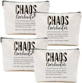 4pcs Chaos Coordinator Gifts for Women Makeup Bag, Chaos Coordinator Cosmetic Bag Appreciation Gifts for Women Moms Manager Boss Colleagues, Travel Zipper Pouch Christmas Thanksgiving Birthday Gift