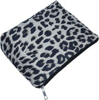 Makeup Bag For Women - Soft and Warm Material Cosmetic Bags Leopard Print Design Ladies Tote Bag,Women's Pencil Case Makeup Organizer with Zipper (White)