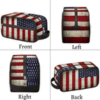 Travel Toiletry Bag for Women Men Retro American USA Flag Lightweight Cosmetic Makeup Bag Organizer Waterproof Shaving Bag Dopp Kit with Large Capacity for Toiletries and Shaving Accessories