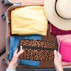 Leopard Cheetah Skin Print Travel Toiletry Bag for Women Men Lightweight Cosmetic Makeup Bag Organizer Waterproof Shaving Bag Dopp Kit with Large Capacity for Toiletries and Shaving Accessories