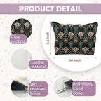 Witchy Vintage 1920s Bats and Flowers Aesthetic Cosmetic Bag - Goth & Halloween Toiletry Bag for Women