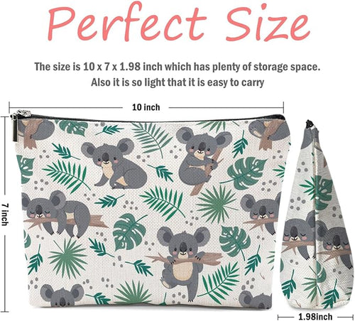 2 PCs Koala Gifts, Cute Koalas Makeup Bag, Koala Stuff Cosmetic Bag Travel Pouch, Animal Lovers Gifts for Women Girls Daughter Best Friend Sisters Niece Friendship Graduation Birthday