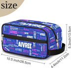 Custom Name Makeup Bag Travel Bag, Toiletry Bag Travel Large Capacity Cosmetic Container Organizer for Shampoo, Royal Blue Background Colorful Names