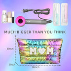 Hiroyuki 3pcs Iridescent Quilted Makeup Bag (ILOVEUMOM, rainbow)