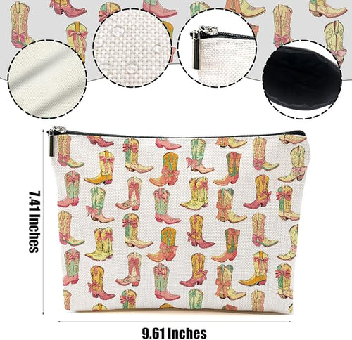 4pcs Western Makeup Bag, Western Gifts for Women Cosmetic Bag Cowgirl Gifts for Women Female Girls Sister BFF, Cowboy Boots Gift Christmas Birthday Gift, Cowgirl Stuff