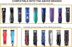 Professional Detachable Replacement Ceramic Blades set,compatible with oster Classic 76/Star-Teq/Power-Teq andi A*dis AGC,BDC,BGC,MBG Series Clippers (7 pcs)