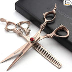 Hair Scissors 6/7/8/9-inch 440C High Hardness For Hairdressers Haircuts Cuttinging Scissors Professional Haircut(6 inch-2pc)