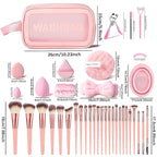 70Pcs Pink Makeup Brushes Set Professional Makeup Kit Multi-functional Makeup Tool Set with Case Facial Makeup Accessories, Foundation Makeup Brush Kit Eye and Face Make up Brushes & Tools