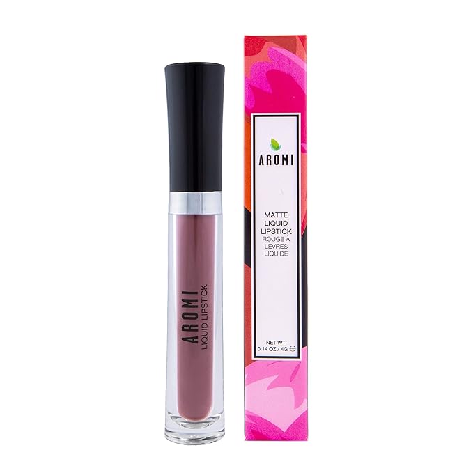 Aromi Sepia Brown Matte Liquid Lipstick | Grey Brown Lip Color, Greige, Vegan and Cruelty-free, Waterproof, Long-Lasting Lipstick, Dye-free (Sepia Brown)
