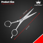 Professional Barber Shears 6.5” – High Carbon Stainless Steel Hair Cutting Scissors with Razor Sharp Edge for Salon & Home Use by S.H.E.R.R.Y (silver, 6.5)