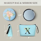 Happy Birthday Friendship Bridesmaid Team Gifts for Employees Women Mom Aunt Daughter Teenage Girl Personalized Make up Cosmetic Bag Travel with Mirror Mothers Day Christmas Graduation X