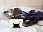 Cute Cat Makeup Bag, Kitty Cosmetic Zipper Travel Toiletry Bag, Black Cat Gifts for Women & Teen Girls
