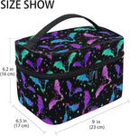 Goth Makeup Bag, Gothic Bats Halloween Luminous Makeup Organizer Bags Toiletry Bag Box Travel Cosmetic Bag Make Up Train Case for Women Teen Girl Ladies