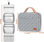 Bosidu Hanging Travel Toiletry Bag,Large Capacity Cosmetic Travel Toiletry Organizer for Women with 4 Compartments & 1 Sturdy Hook,Perfect for Travel/Daily Use/Christmas