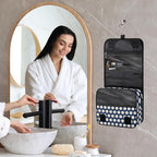 Travel Toiletry Bag for Women & Men Baseball Sports Blue Hanging Cosmetic Organizer Portable Waterproof Makeup Case Make Up Bag with Compartments Travel Essentials for Bathroom Shower