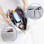 Aosbos Small Makeup Bag Travel Size Makeup Bag Cosmetic Travel Bag Cute Makeup Bags for Women Makeup Pouch Make Up Bag for Purse Gradient Green White