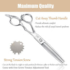 JASON 6" Blending Hair Scissors, 30 Teeth Hair Thinning Scissor Professional Trimming Hair Cutting Shears for Barber, Hairdresser, Stylist, Women and Men, Japanese 440C Stainless Steel Christmas Gift