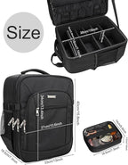 TANTO Makeup Backpack Makeup Artist Bag Professional Extra Large Cosmetic Bag Travel Train Case Storage Organizer Double-Layer Large Capacity Cosmetic Case with 4 Pouch(Black)