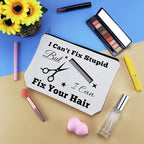 Hairdresser Gifts Hair Stylist Makeup Bag Hair Stylist Gifts Cosmetic Bags Funny Hair Dresser Gift Cosmetic Pouch Zipper Makeup Case Christmas Inspirational Graduation Gift for Hairdresser