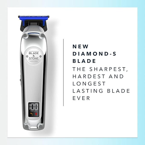 Blade & Stone Professional Hair Trimmer for Men PT301 | Diamond-S Blade | Micro-Gap Tech | 7200 RPM Durable Motor, All-Metal, Cordless Hair Trimmer - The Aviator