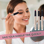 2 in 1 Brown Eyeshadow Stick Matte Cream Shimmer Eyeshadow Pencil Eyeliner Dark Light Single Crayon Primer Palette Hypoallergenic Waterproof Long Lasting Eye Shadow Highlighter Stick 17
