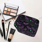 MNSRUU Makeup Bags, Neon Purple and Bats Stars and Moons Makeup Organizer Bags Toiletry Bag Box Travel Cosmetic Bag Make Up Train Case for Women Teen Girl Ladies
