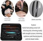 6-Piece Hair Scissors Set - 440C Steel Barber Shears Kit with Case, Razor-Sharp Professional Hairdressing Scissors for Salon, Home, Men/Women, Kids & Pet Grooming