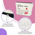 Sazuwu Grandma Gifts: Makeup Bag for Mother's Day, Retirement, Birthday & Christmas - Glamma Travel Pouch