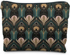 Witch Bags: Cosmetic Toiletry Bag - Vintage 1920s Gothic Bats and Flowers Aesthetic, Great for Women's Gothic Gifts or Halloween Gifts