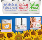 3 Pcs Girls' Trip Makeup Bag - Cosmetic & Toiletry Zipper Pouch Weekender Bags for Women's Friendship Gifts & Bachelorette Party Favors