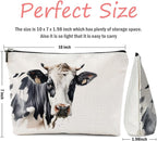 Cow Gifts, Cow Print Stuff Makeup Bag, Cosmetic Bag Travel Pouch, Animal Lovers Friendship Graduation Birthday Gifts for Women Girls Daughter Sisters Coworker Best Friend