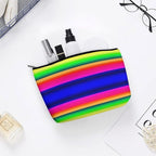 Women's Fashion Zipper Cosmetic Case, Portable Makeup Case, Personality Toiletry Bag, Travel Cosmetic Toiletry Bag Colorful Mexican Blanket Stripes