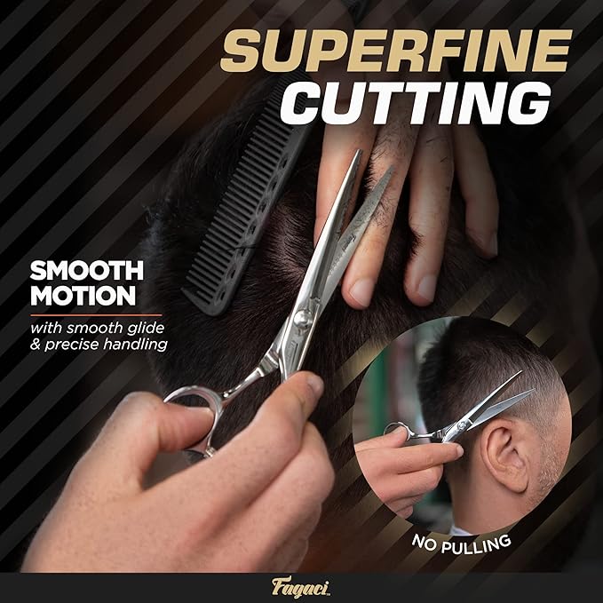 Fagaci Professional Hair Clippers, Hair Scissors & Hair Trimmer Extremely Sharp, Hair Shears, Turbo Power Cordless Hair Clippers & Hair Trimmer Set
