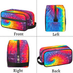 Rainbow Tie Dye Travel Toiletry Bag for Women Men Abstract Swirl Tie Dye Lightweight Cosmetic Makeup Bag Waterproof Shaving Bag Dopp Kit with Large Capacity for Toiletries and Shaving Accessories